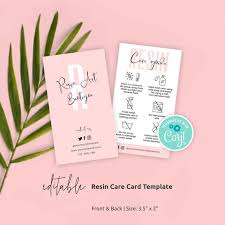 Buy Editable Resin Care Card Template