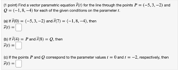 Find A Vector Parametric Equation F T