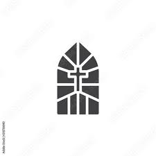 Church Stained Glass Window Vector Icon