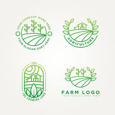 Set Of Farm Minimalist Line Art Emblem