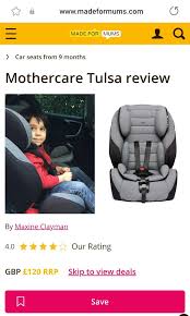 Mothercare Tusla Car Seat Up 120