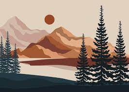 Nature Landscape Vector Art Icons And