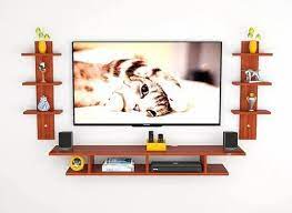 Brown Wall Mount Wooden Tv Unit