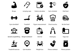 Fitness And Gym Icons Graphic By