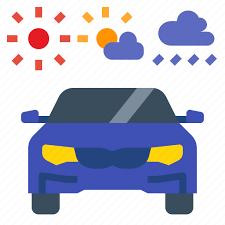 Rain Road Sun Vehicle Weather Icon