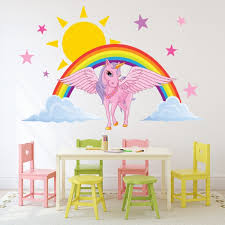 Unicorn Sun Rainbow Wall Sticker