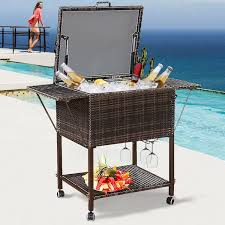 Costway Portable Cooler Cart Serving