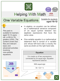 One Variable Equations Themed Math