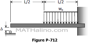 problem 712 propped beam with initial
