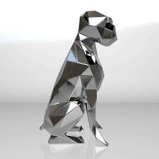 Boxer Dog Statue Life Size Modern