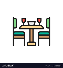 Chairs Flat Color Line Icon Vector Image