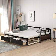Inlife Wooden Daybed With Trundle Bed