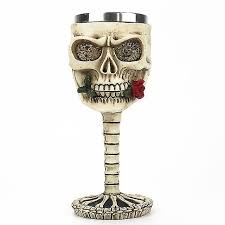 Rose Skull Gothic Wine Glass The Gothic
