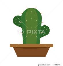 Cactus Icon In A Pot Plant Stock