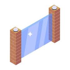 Isometric Icon Of Glass Wall Glass