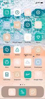 Pink Ios 15 Iphone App Icons Pack Beach
