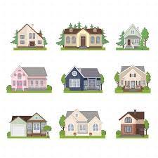 Set Of Cottage House Icons Home Icon
