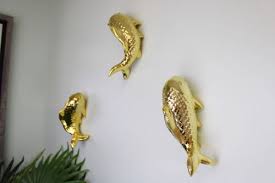 Unbranded Gold Finish Ceramic Koi Fish