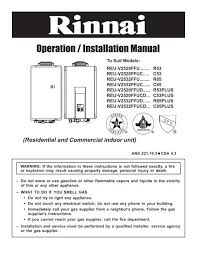 Operation Installation Manual Rinnai