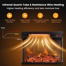 23 Inch 3 Sided Electric Fireplace Insert With Remote Control