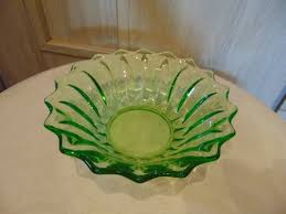 Art Deco Uranium Glass Platter From