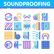 Soundproofing Building Material Icons