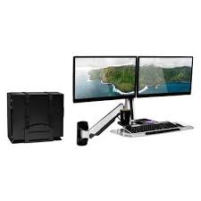 Mount It Sit Stand 2 Monitor Wall Mount