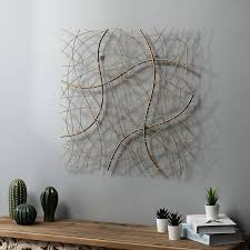 Luxenhome 26 4 Square Gold Abstract Metal Wall Decor
