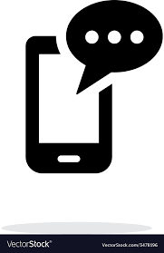 Phone With Message Icon On White Background