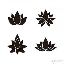 Set Of Lotus Flowers Icon Isolated On
