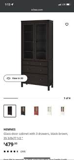 Ikea Hemnes Glass Door Cabinet With 3