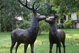 Life Size Bronze Outdoor Deer Statues