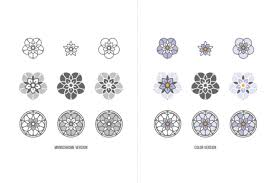 Stained Glass Flowers Vector Icons