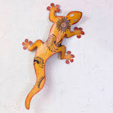 Orange Lizard Wall Art Cave Art Gecko
