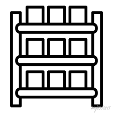 Warehouse Parcel Rack Icon Outline