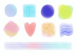 Soft Watercolor Style Icon Material Set