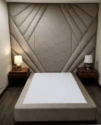 Plain Leather Bed Back Wall Panel For