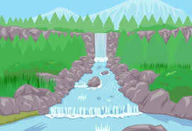 Mountain Waterfall Cartoon Images