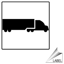 Semi Truck Symbol Label Sticker