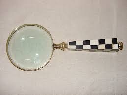 Checked Handled Brass Magnifying Glass