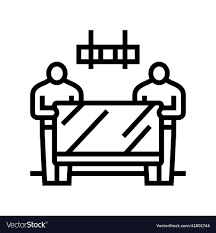 Tv Wall Mounting Line Icon Royalty Free