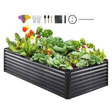 Vevor Galvanized Raised Garden Bed Planter Box 94 5x47 2x23 6 Flower Vegetable