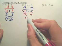 Solving 2 Step Equations Algebra 1