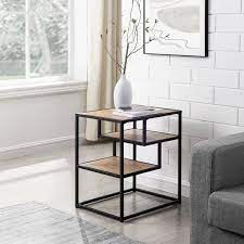 Modern Side Table With 2 Shelves Hd9279