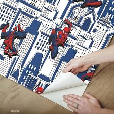 Spider Man Cityscape Blue Vinyl L