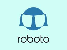 Robot Logo In Blue Color Design Graphic