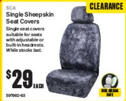 Sca Single Sheepskin Seat Covers Offer