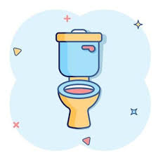 Toilet Bowl Icon In Comic Style