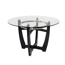 Round Glass Top Dining Table With Solid