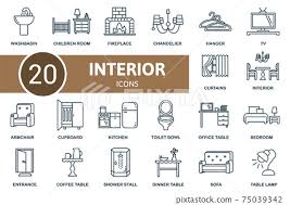 Interior Icon Set Contains Editable